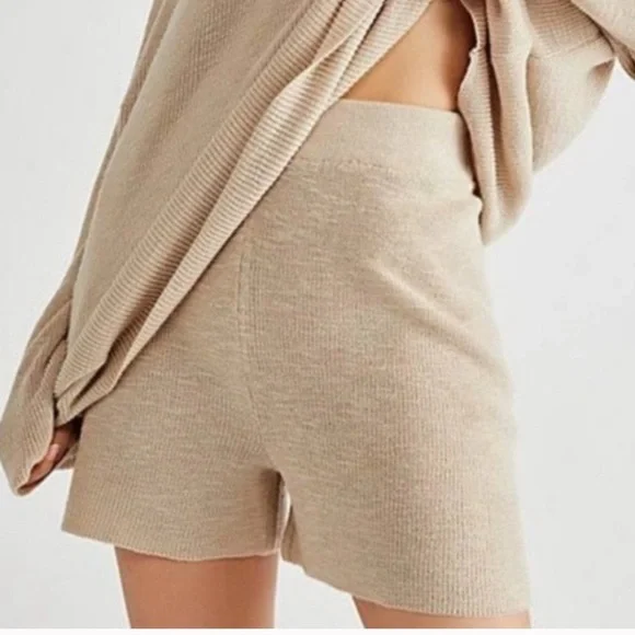 Free People FP Beach Tan Knit Shorts - Picture 6 of 6